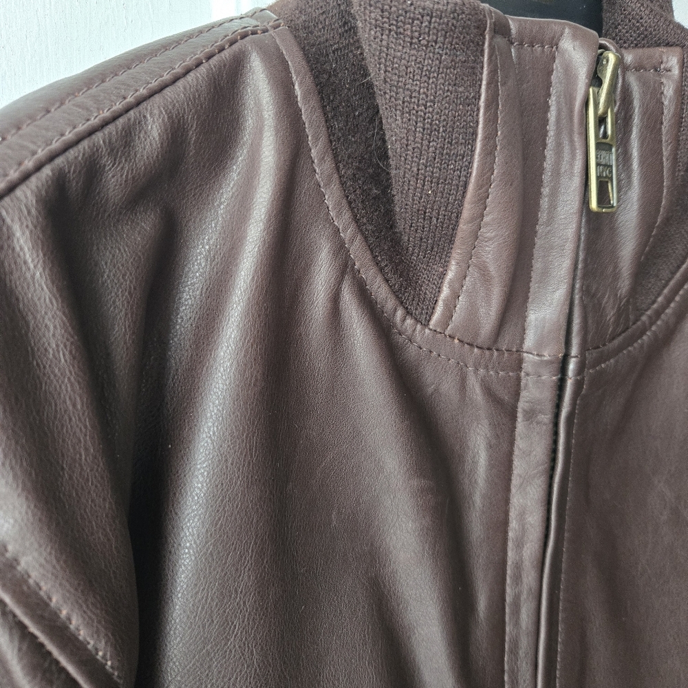 Schott NYC Brown Leather Jacket - Picture 5 of 11